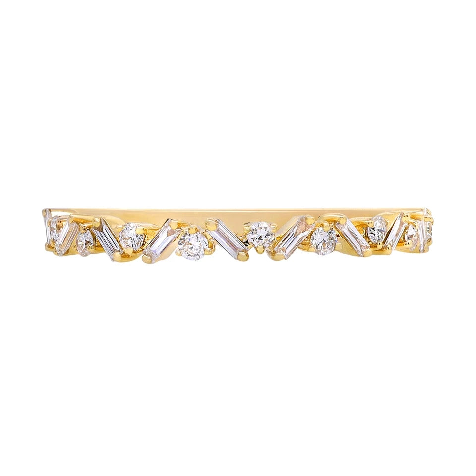 Floating Round and Baguette Diamond Band