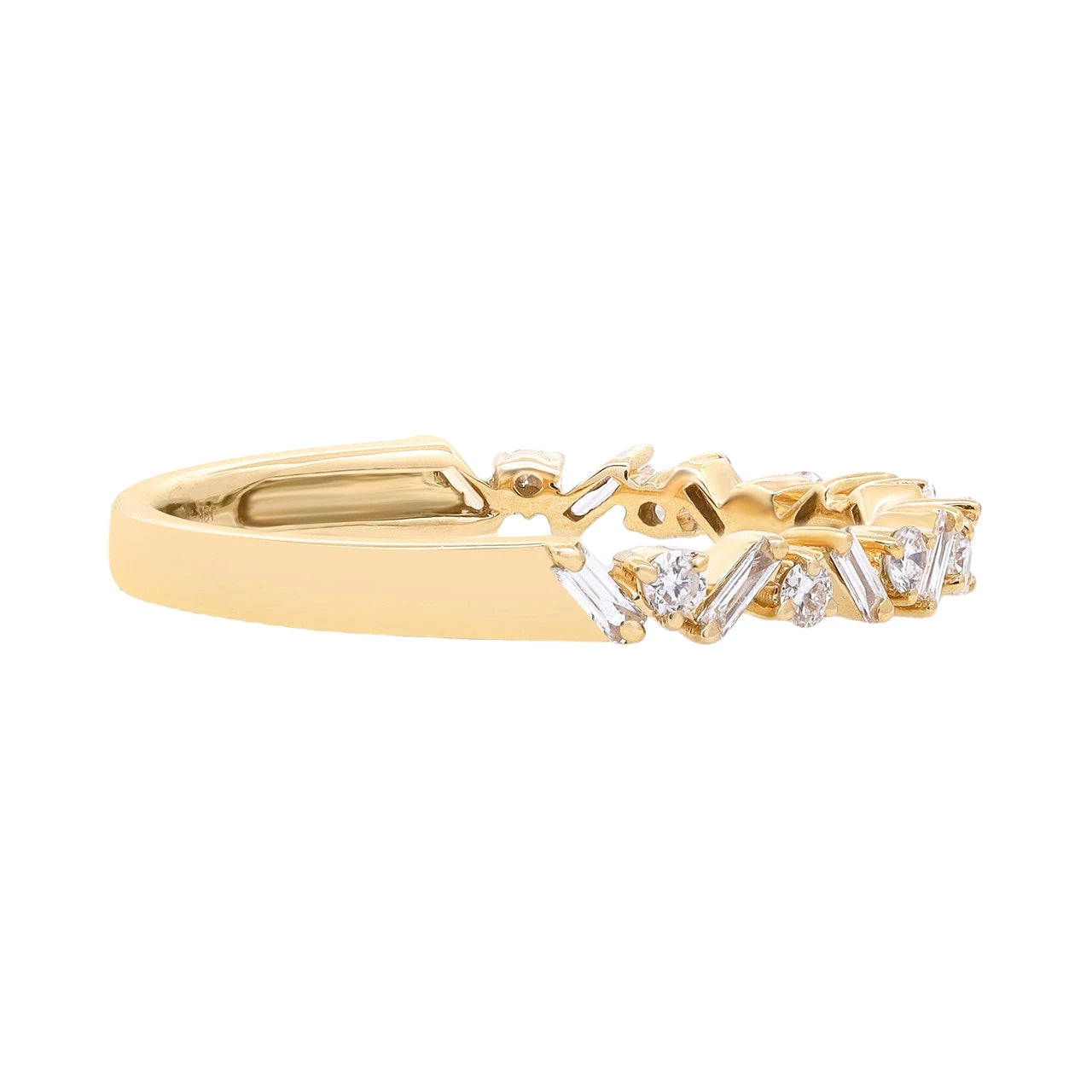 Floating Round and Baguette Diamond Band