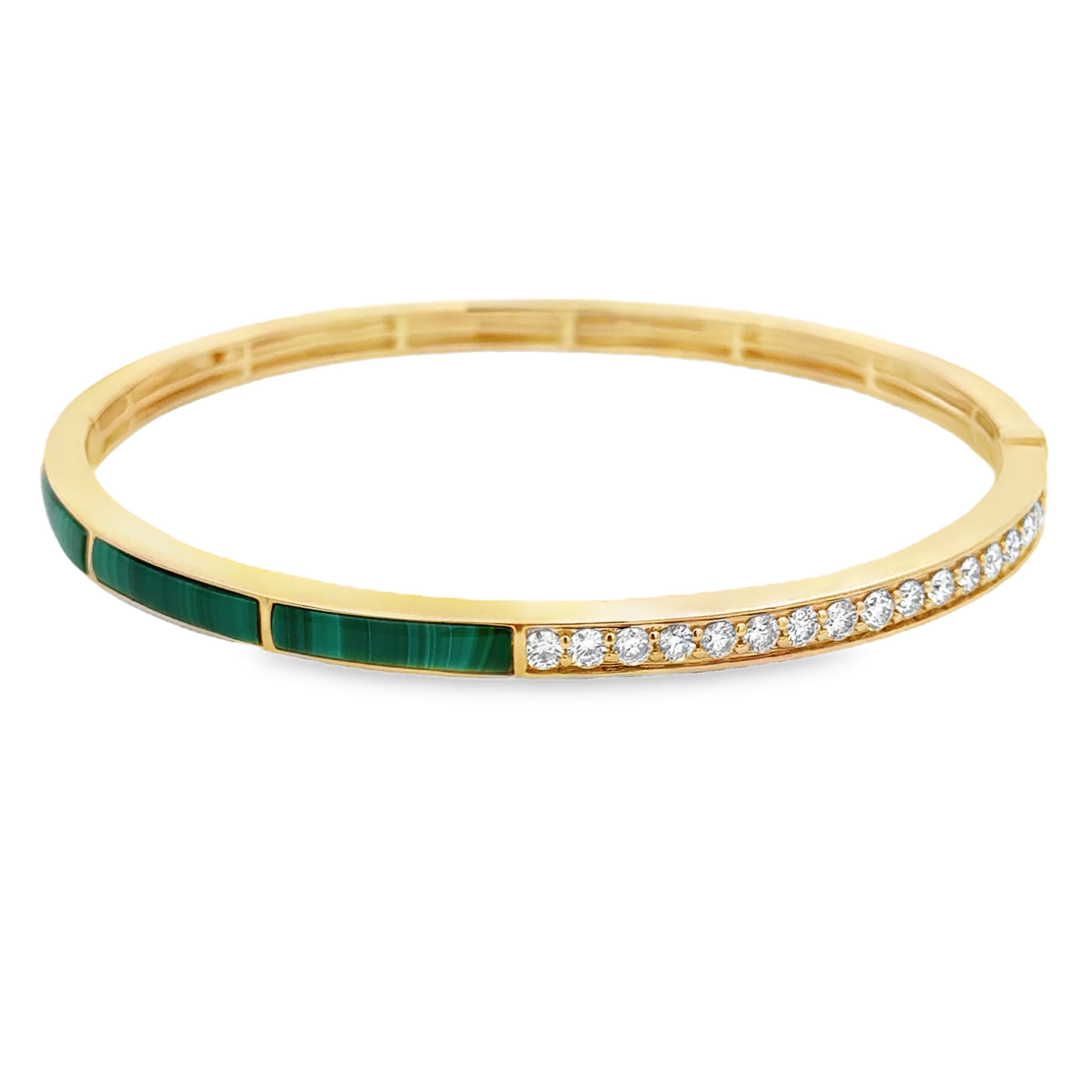 18K Diamond and Malachite Bangle