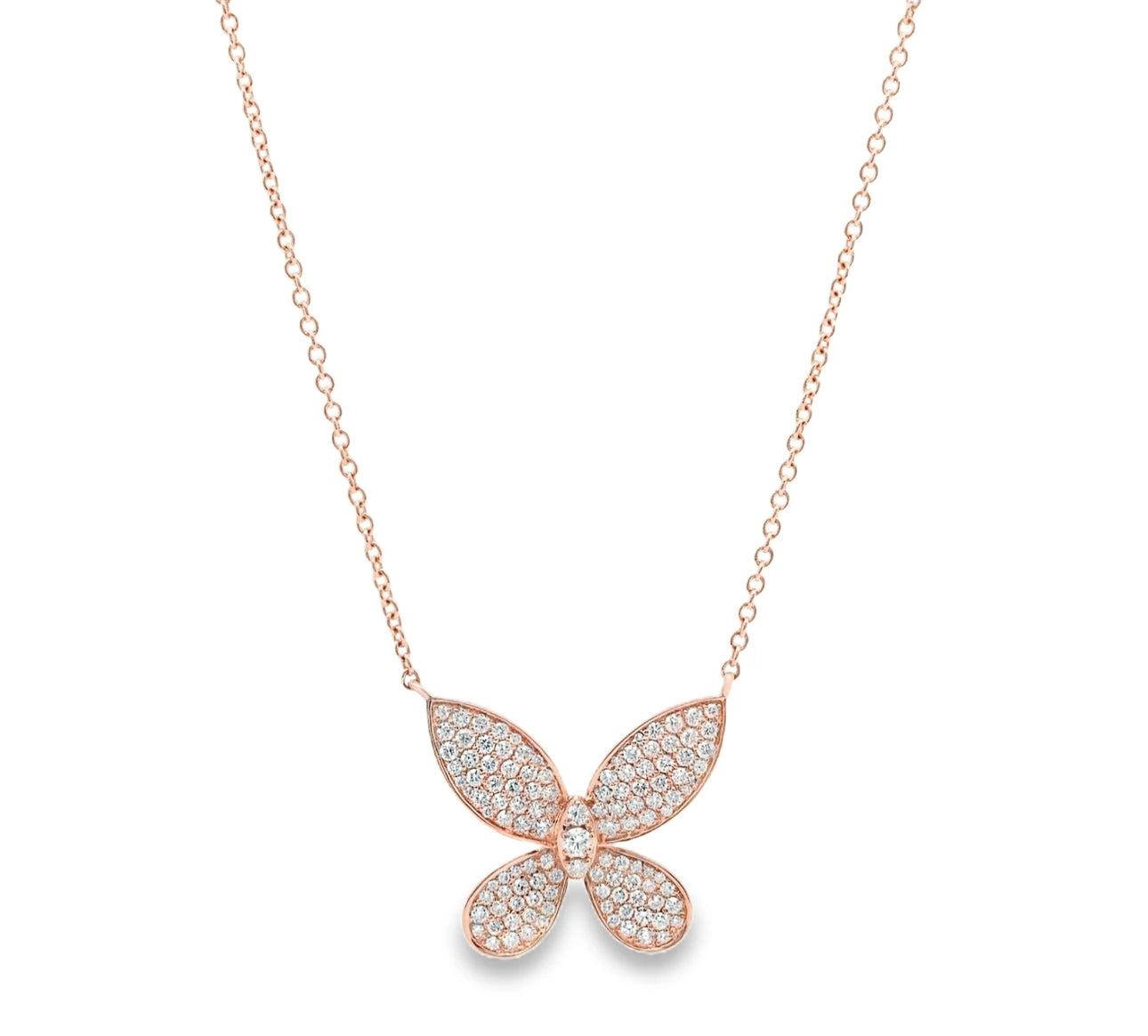 18K Diamond Butterfly Charm Necklace