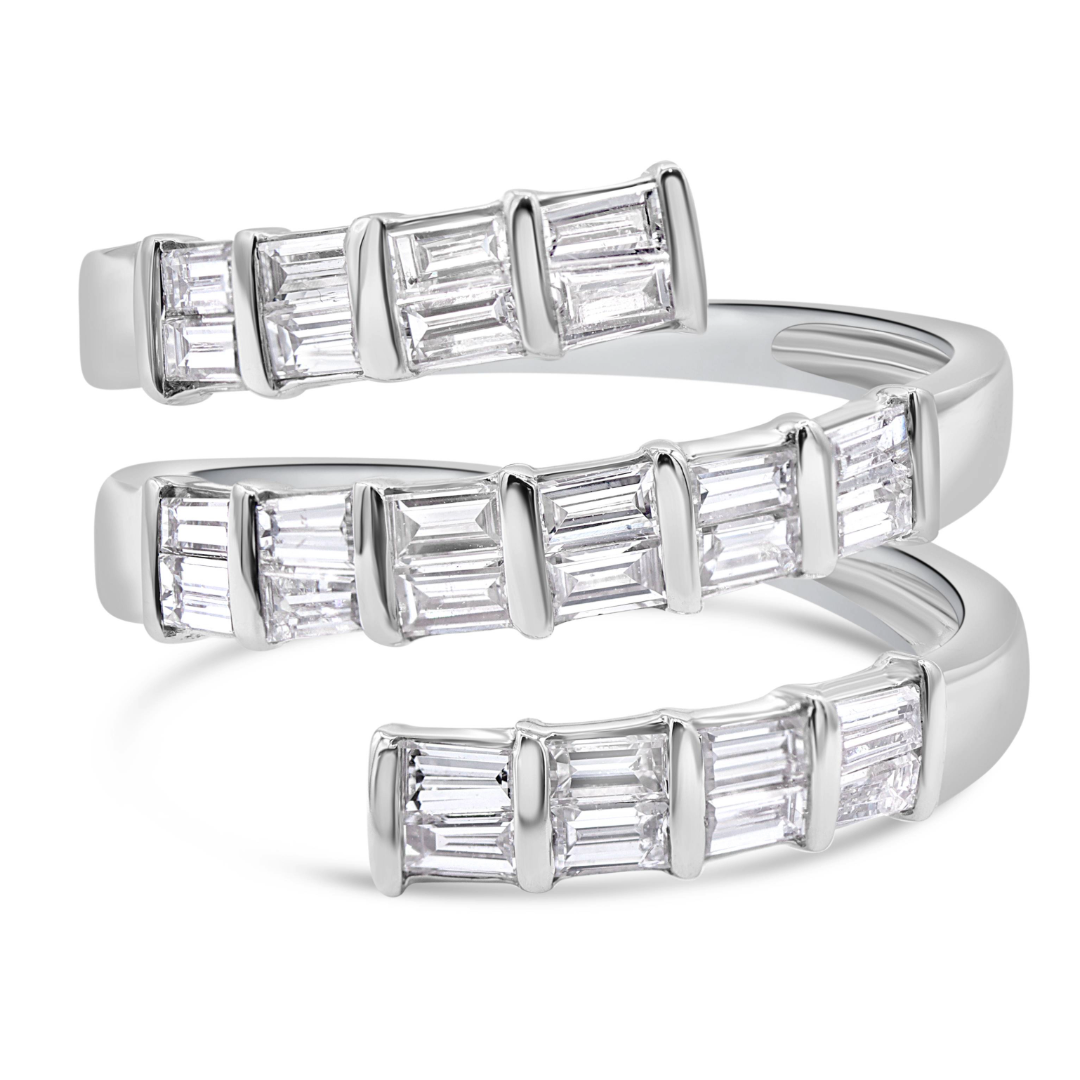 Diamond Baguette Spiral Ring