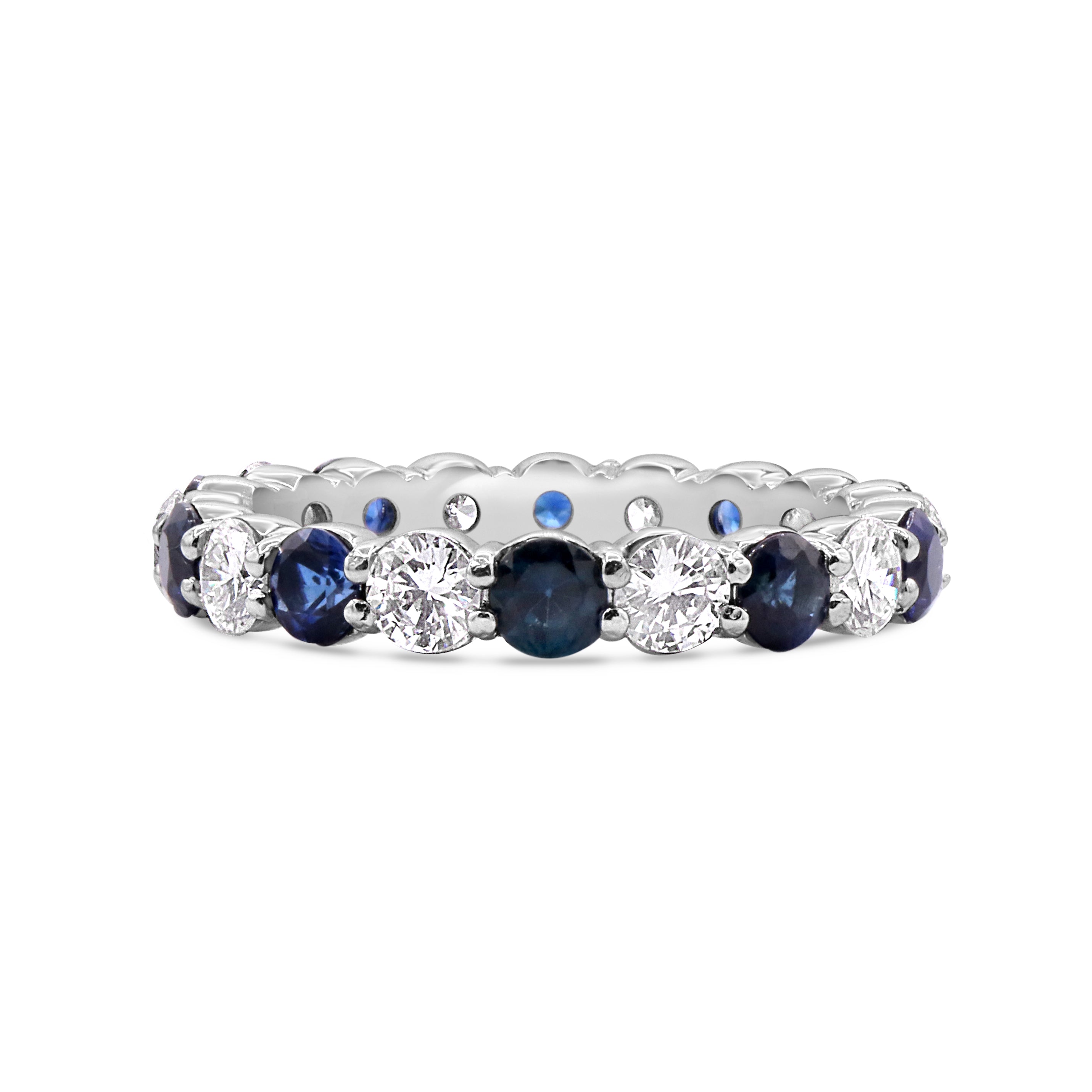 Diamond and Blue Sapphire Eternity Band