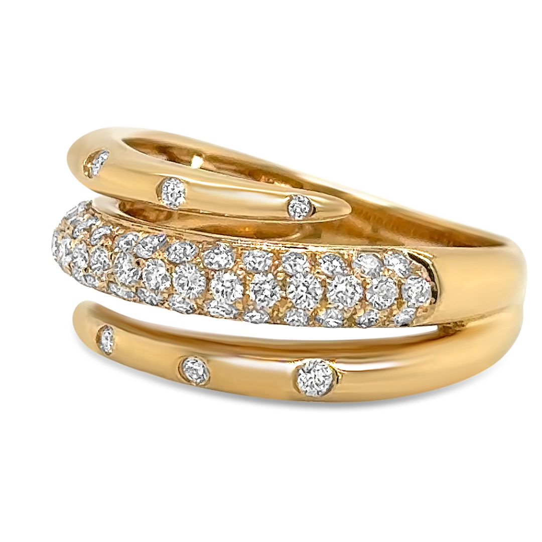 Pave and Inlay Diamond Ring