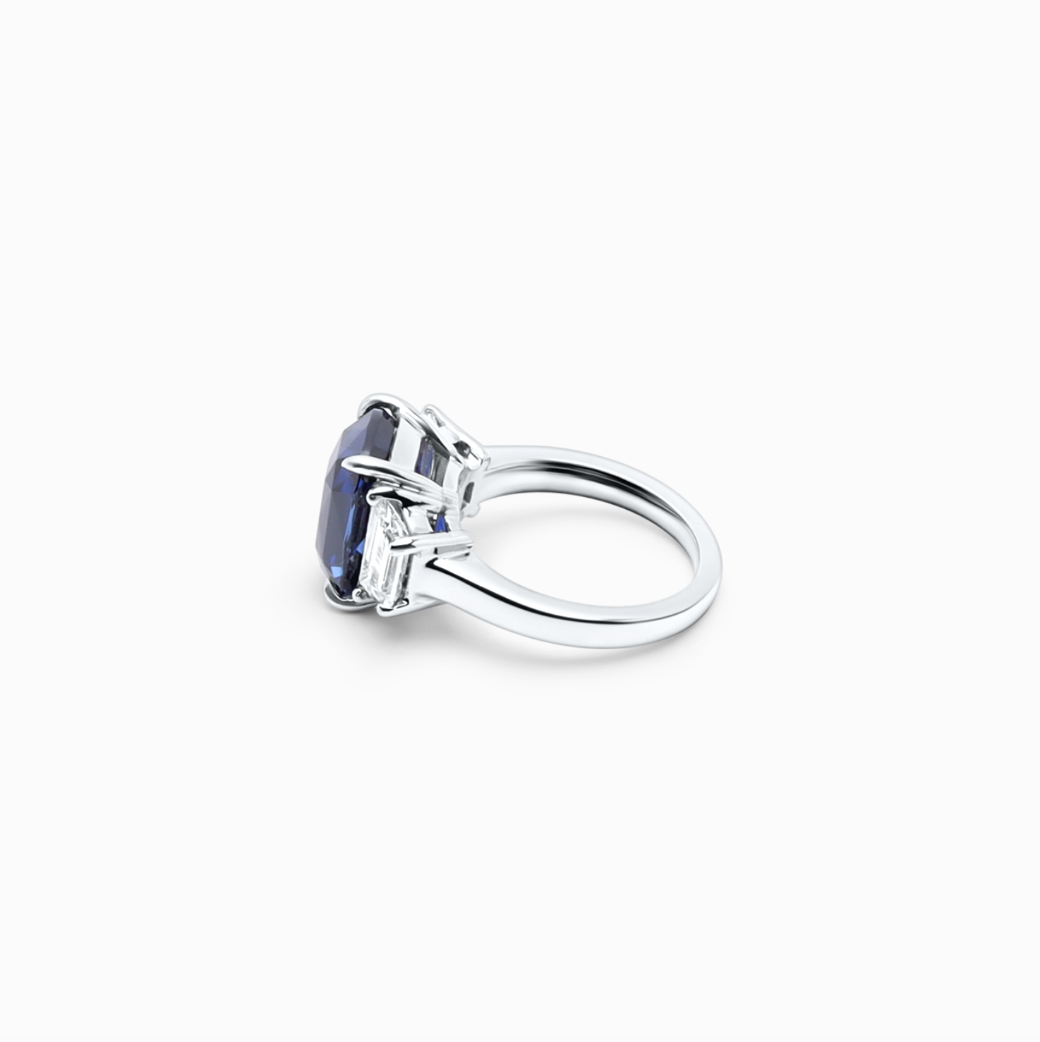 Radiant Shape Sapphire And Diamond Engagement Ring