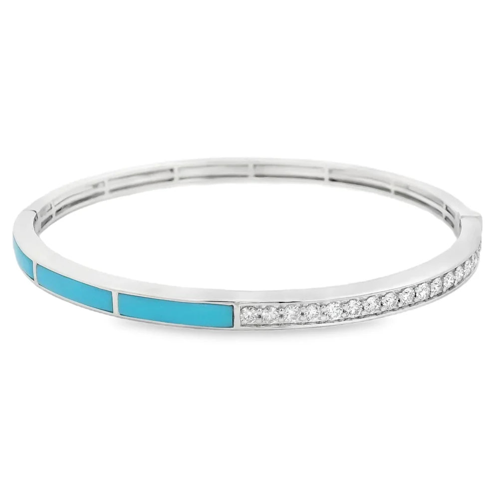 18K Diamond and Turquoise Bangle