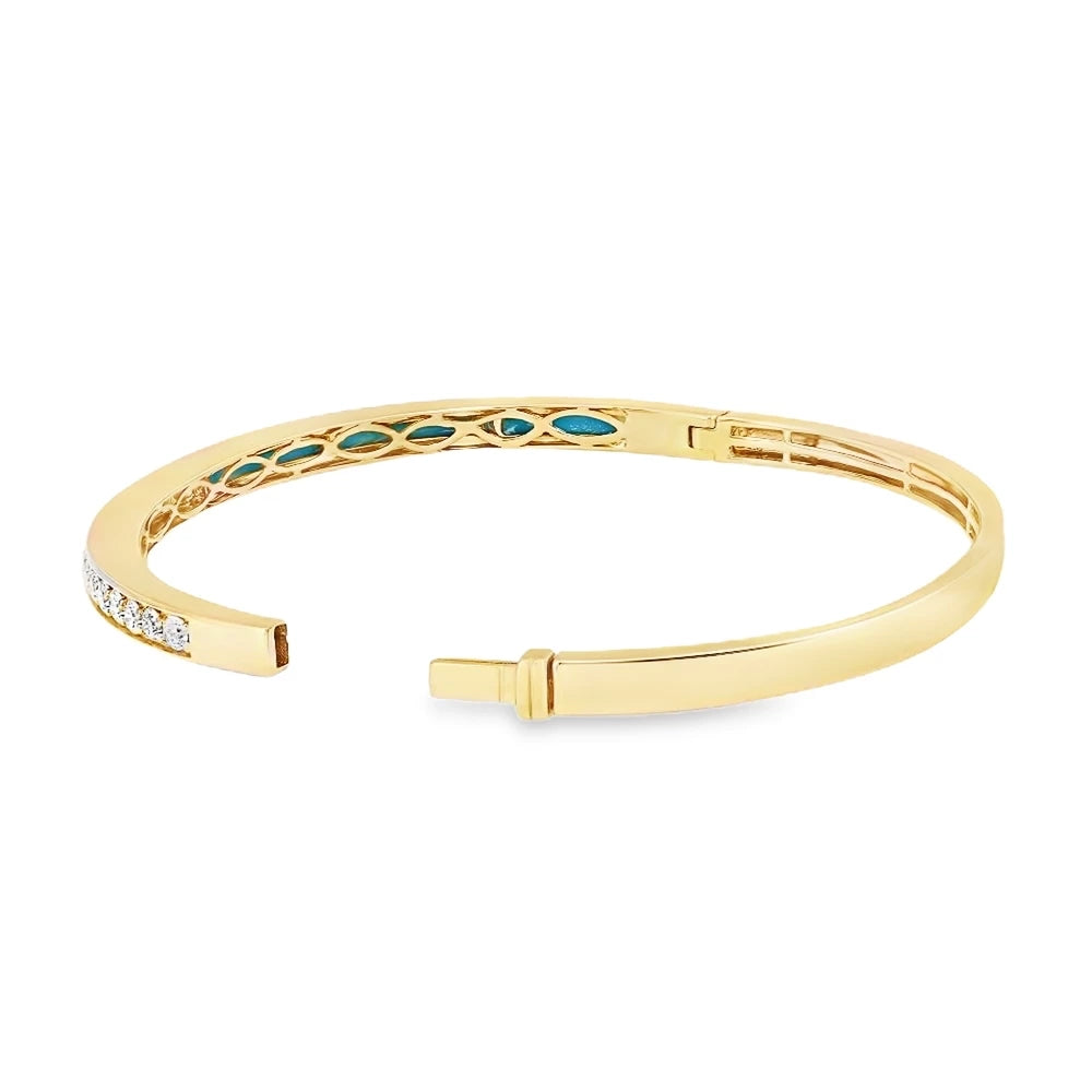 18K Diamond and Turquoise Bangle