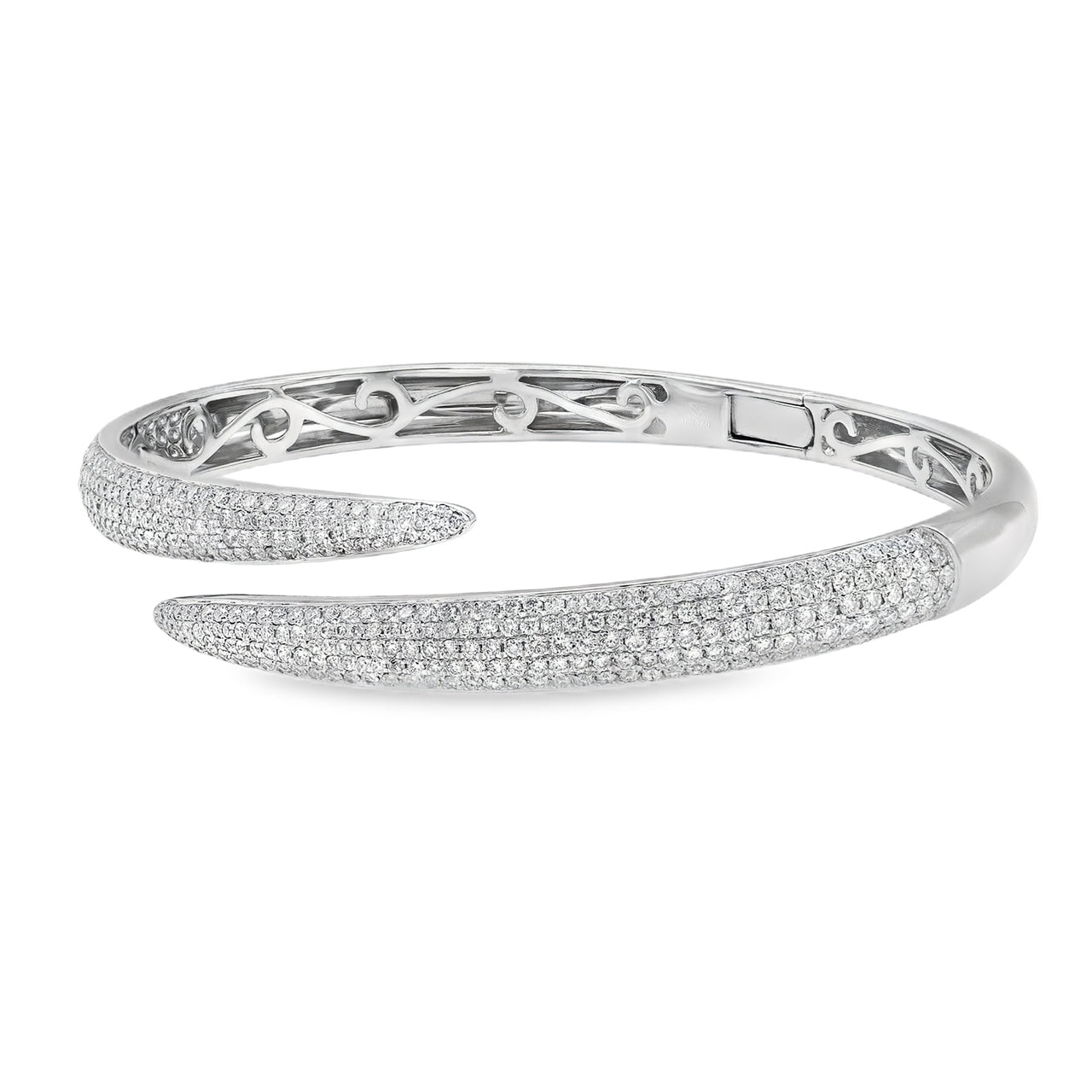 18K Pave Bypass Bangle (3CT)