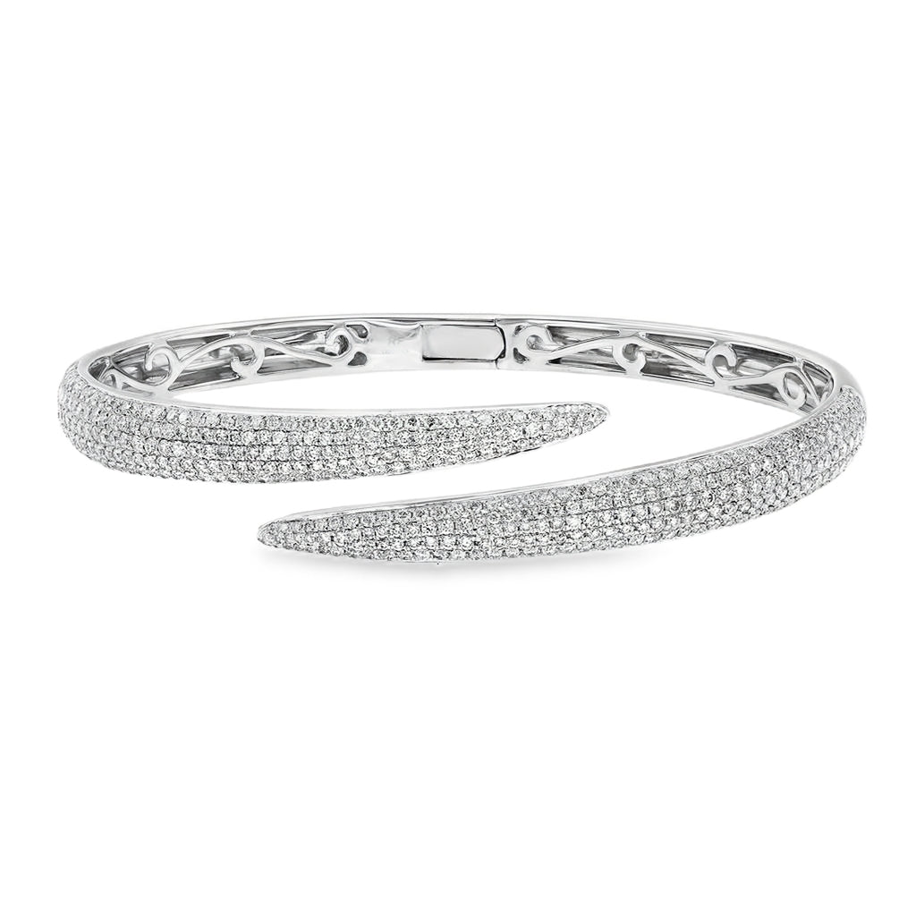 18K Pave Bypass Bangle (3CT)