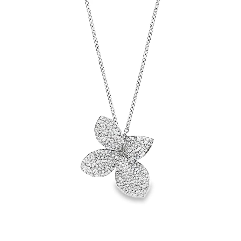 18K Diamond Flower Necklace