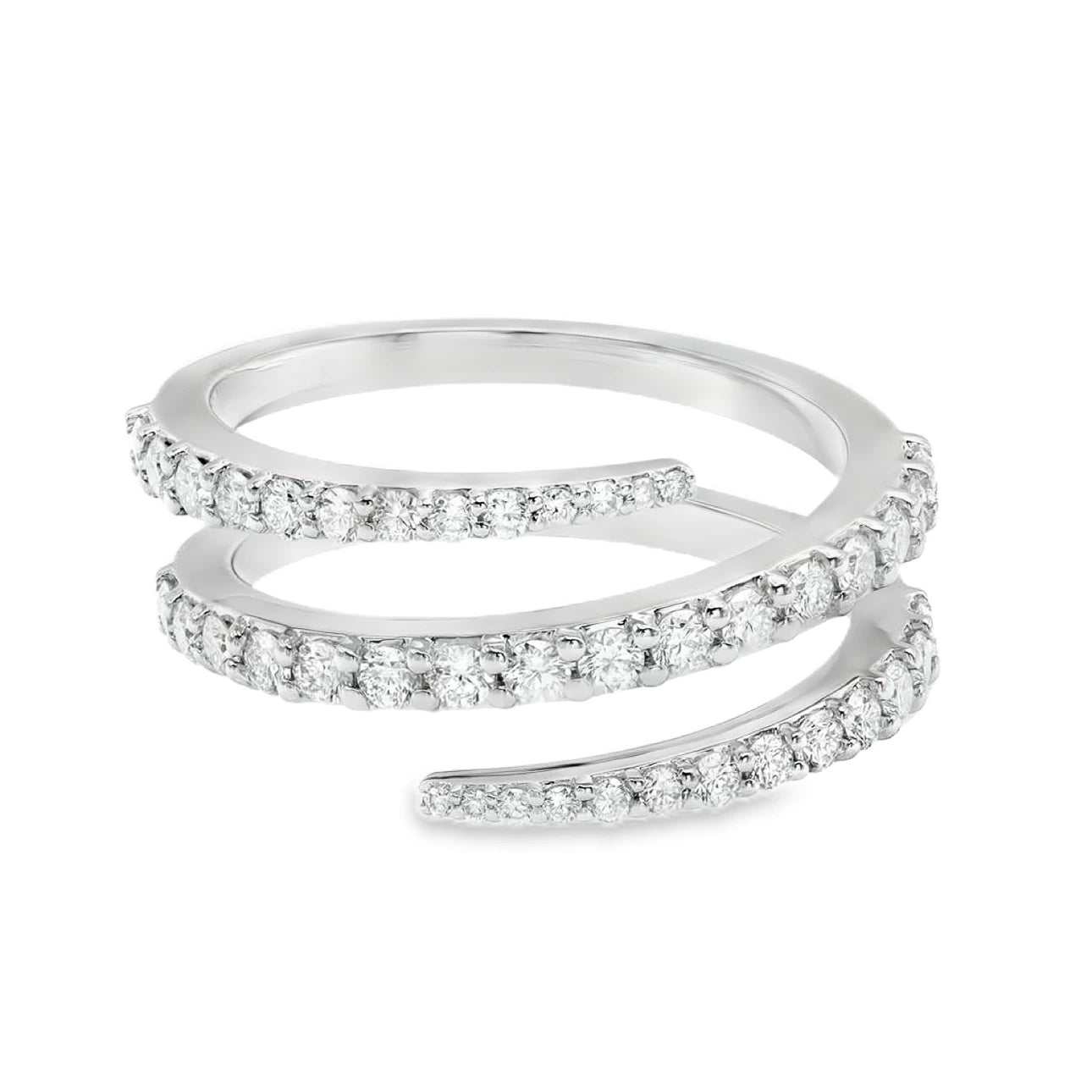 18K Diamond Multi-Row Spiral Ring